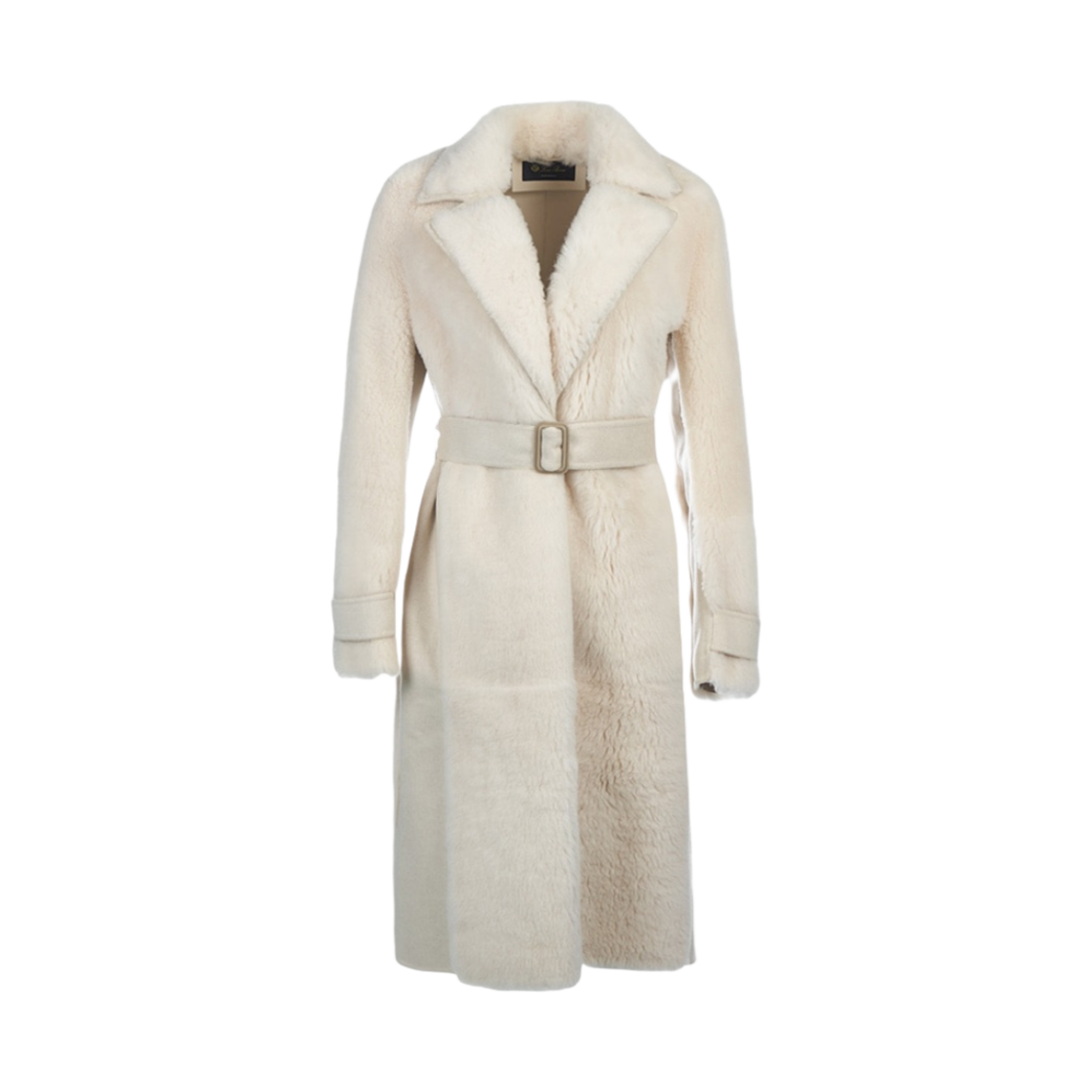FAM4303-A193 (W) Loro Piana Credence Coat Shearling Natural Melange