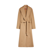 (W) Max Mara Studio Loriana Virgin Wool Coat Camel