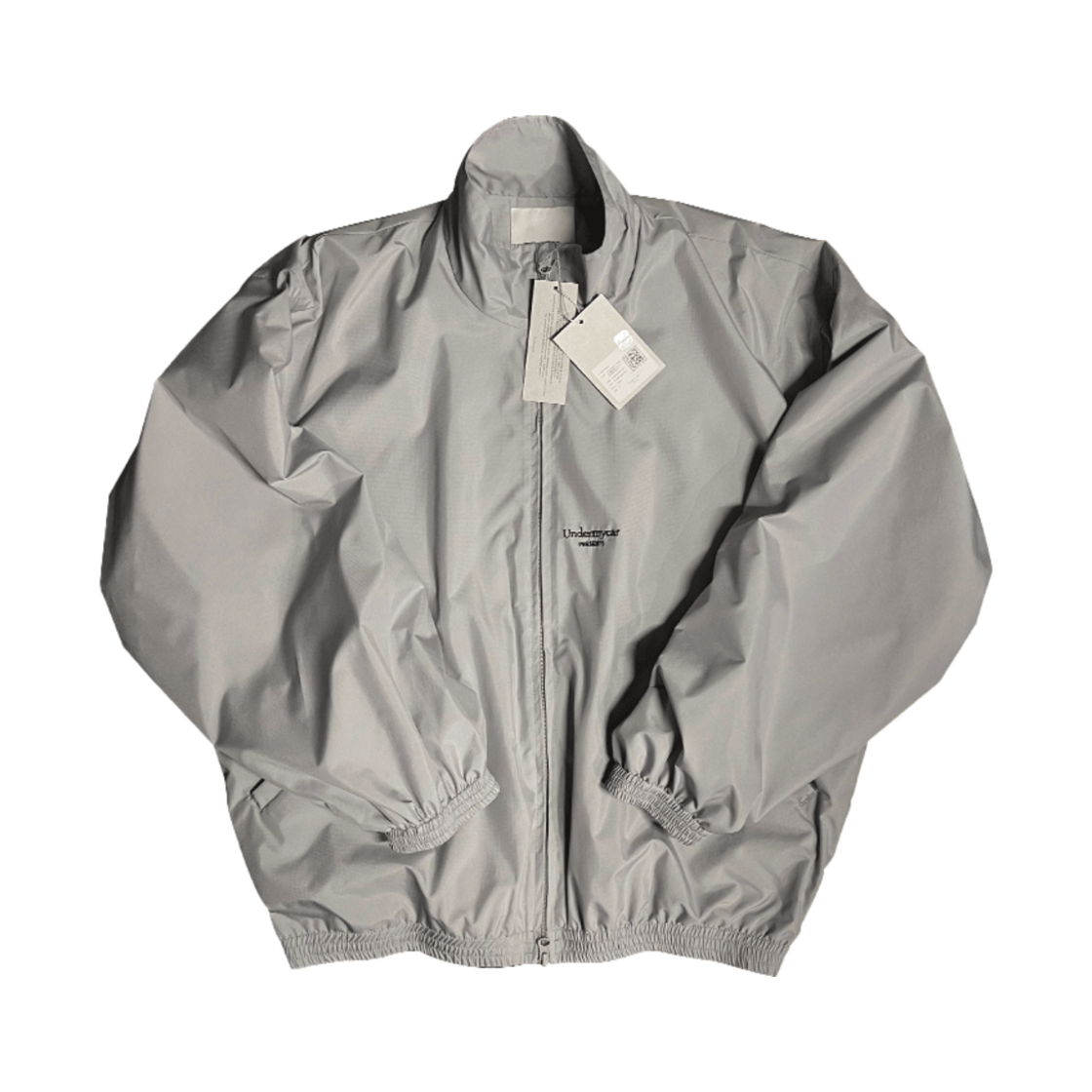 언더마이카 무.24 안티 Fxxking 로고 플레이 크롭 집업 자켓 라이트 그레이(Undermycar Mu.24 Anti Fxxking Logo Play Crop Zip-up Jacket Light Gray)