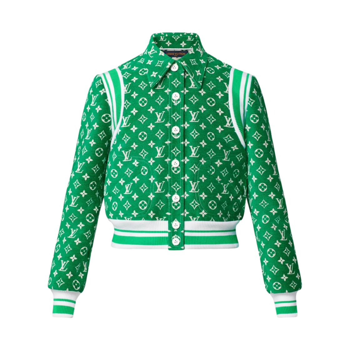 - (W) Louis Vuitton Monogram Toweling Bomber Jacket Bright Green