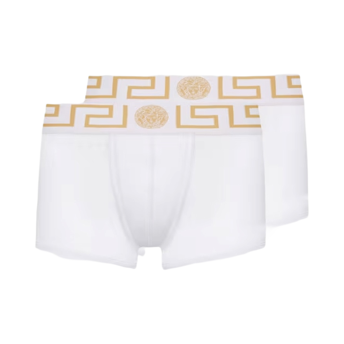 AU10181-A232741-A81H Versace Greca Border Trunks White Gold (2 Pack)