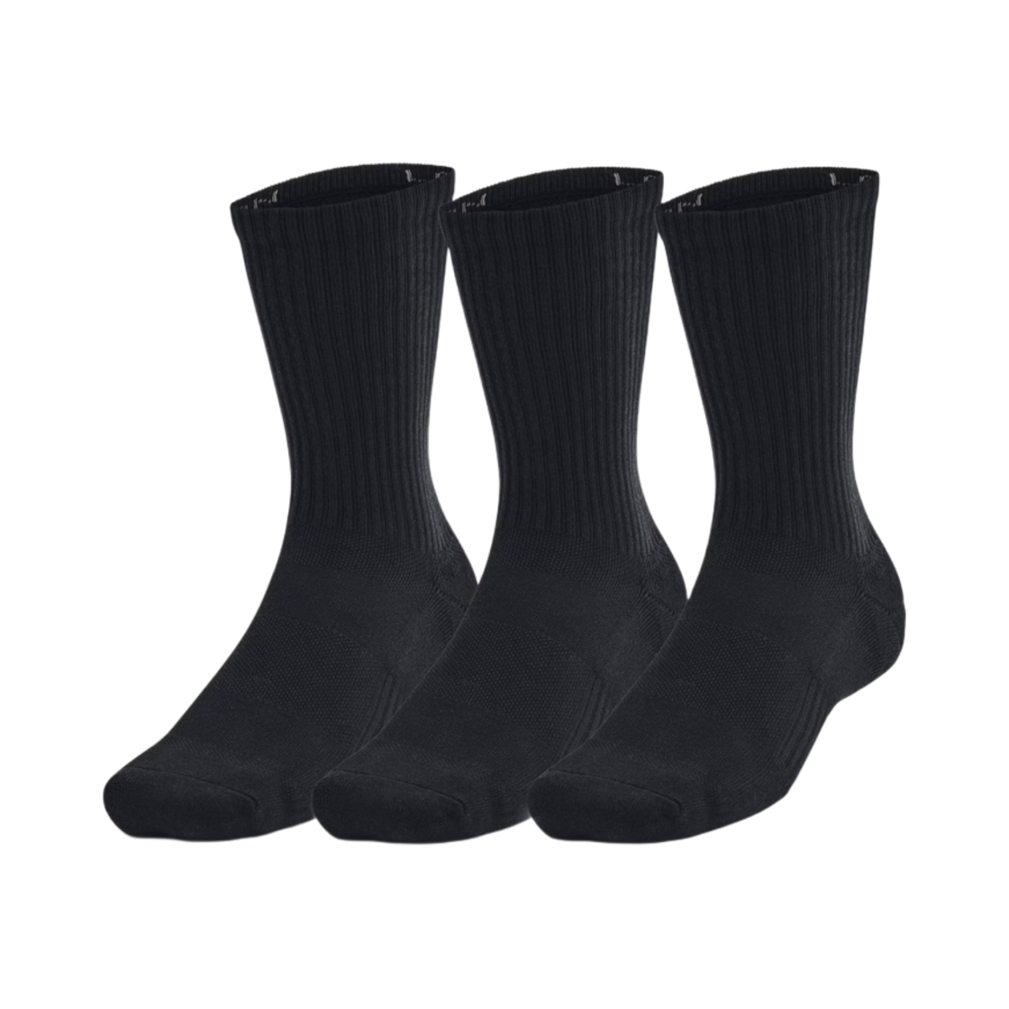 1386311-001 Under Armour Training Cotton Crew Socks Black White (3 Pack)