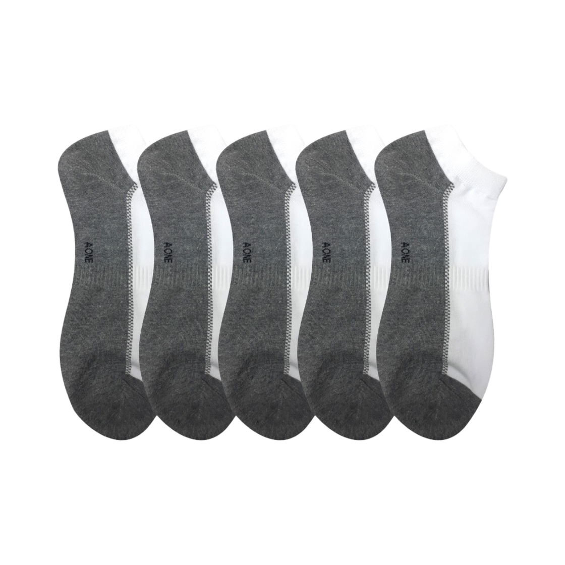 [3% 적립] 에이원 미니멀 투톤 스니커즈 양말 5팩 백색([3% 적립] Aone Minimal No-Show Socks 5-Pack White)