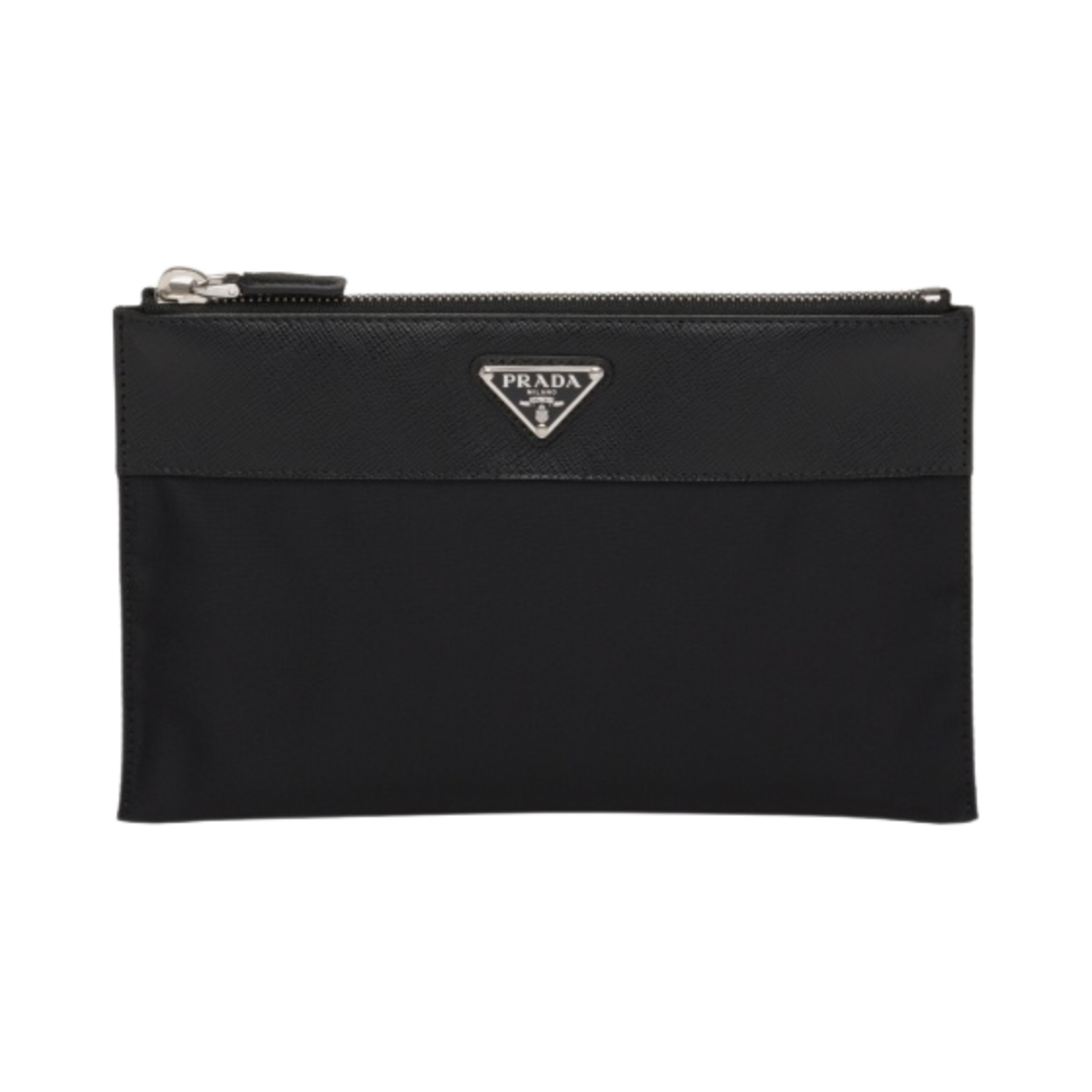 프라다 리나일론 앤 사피아노 레더 파우치 지갑 블랙(Prada Re-Nylon and Saffiano Leather Pouch Wallet Black) - 1