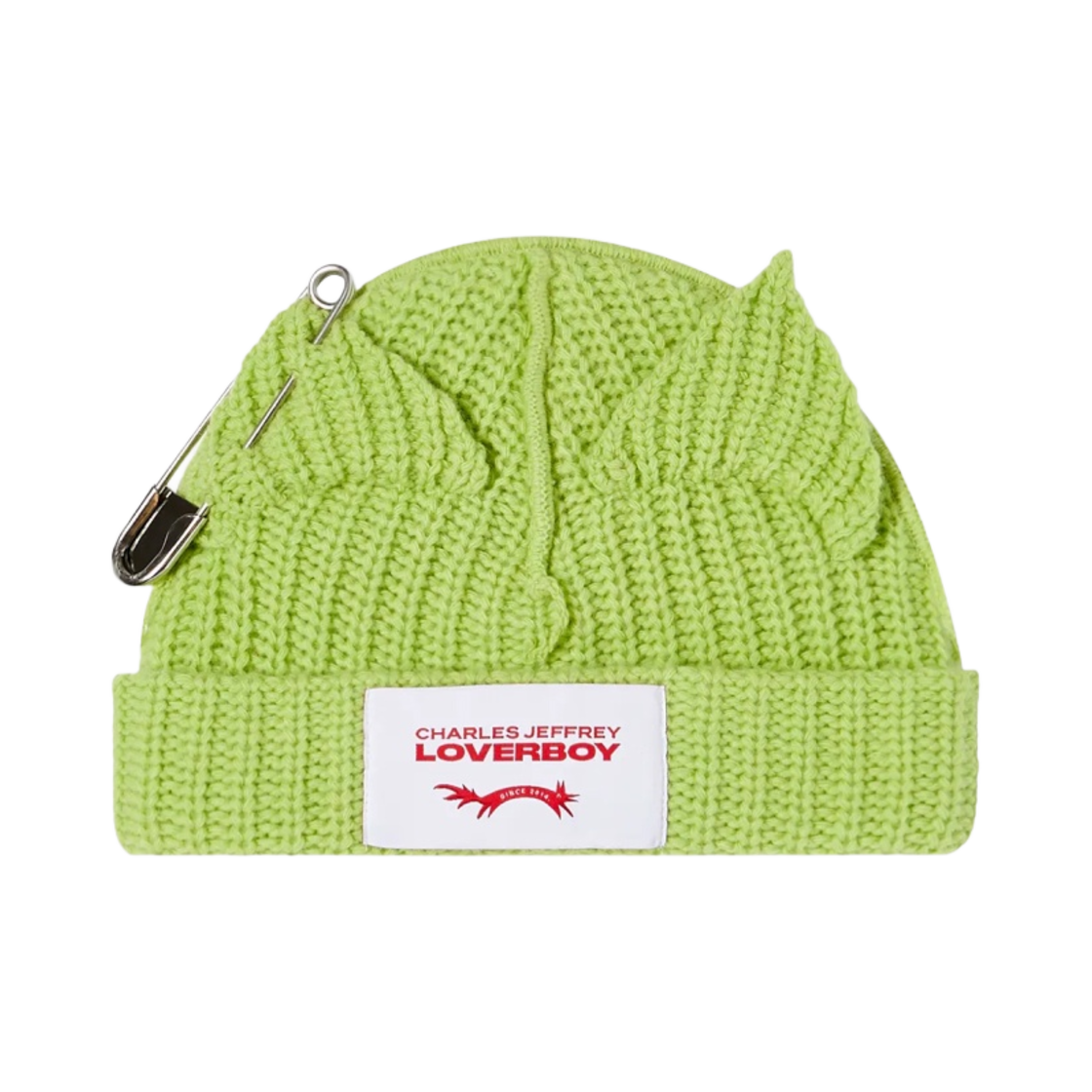 CJLAW22CPEB Charles Jeffrey Loverboy Chunky Punk Ears Beanie Green
