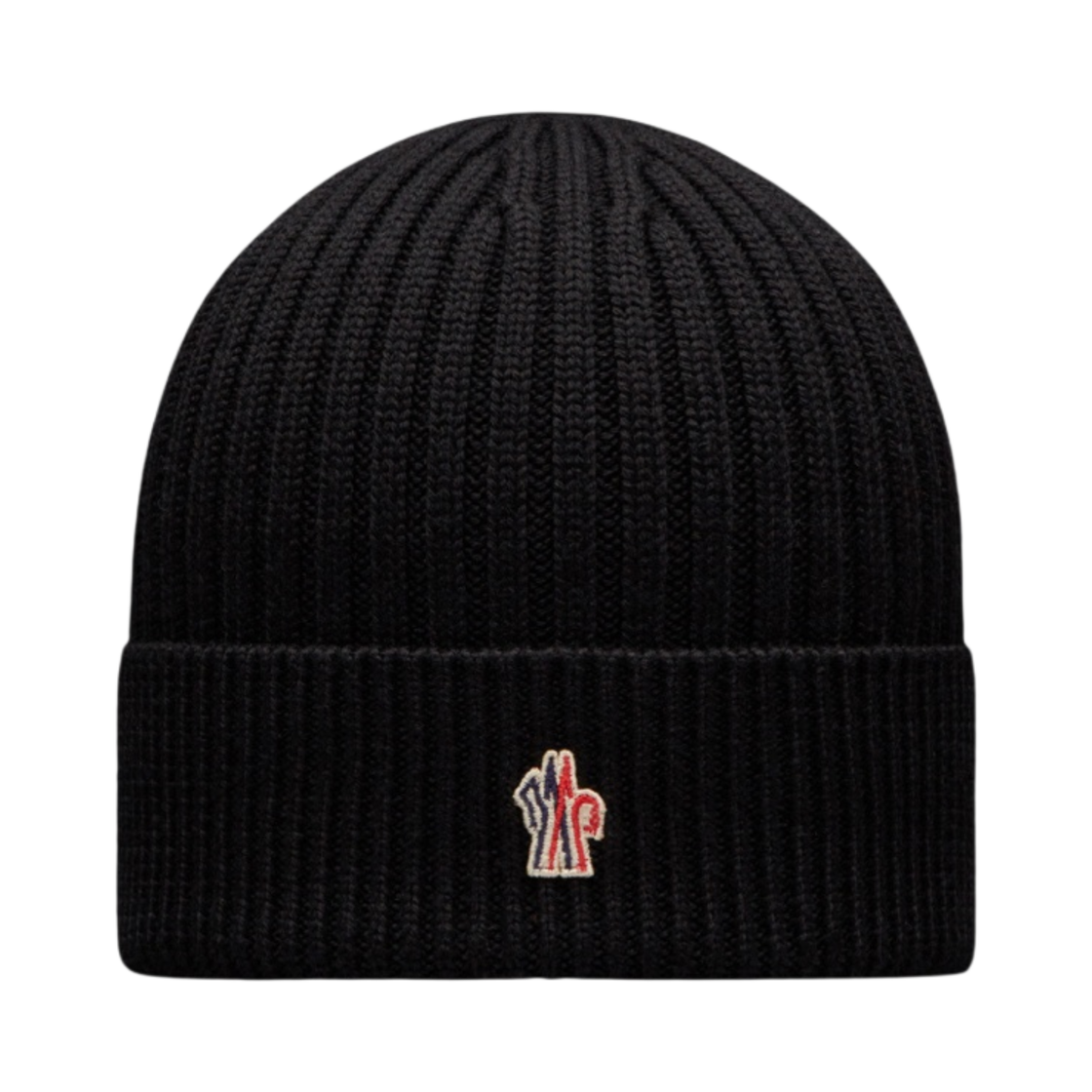 몽클레르 립드 니트 울 비니 블랙 - 23FW(Moncler Ribbed Knit Wool Beanie Black - 23FW) - 1