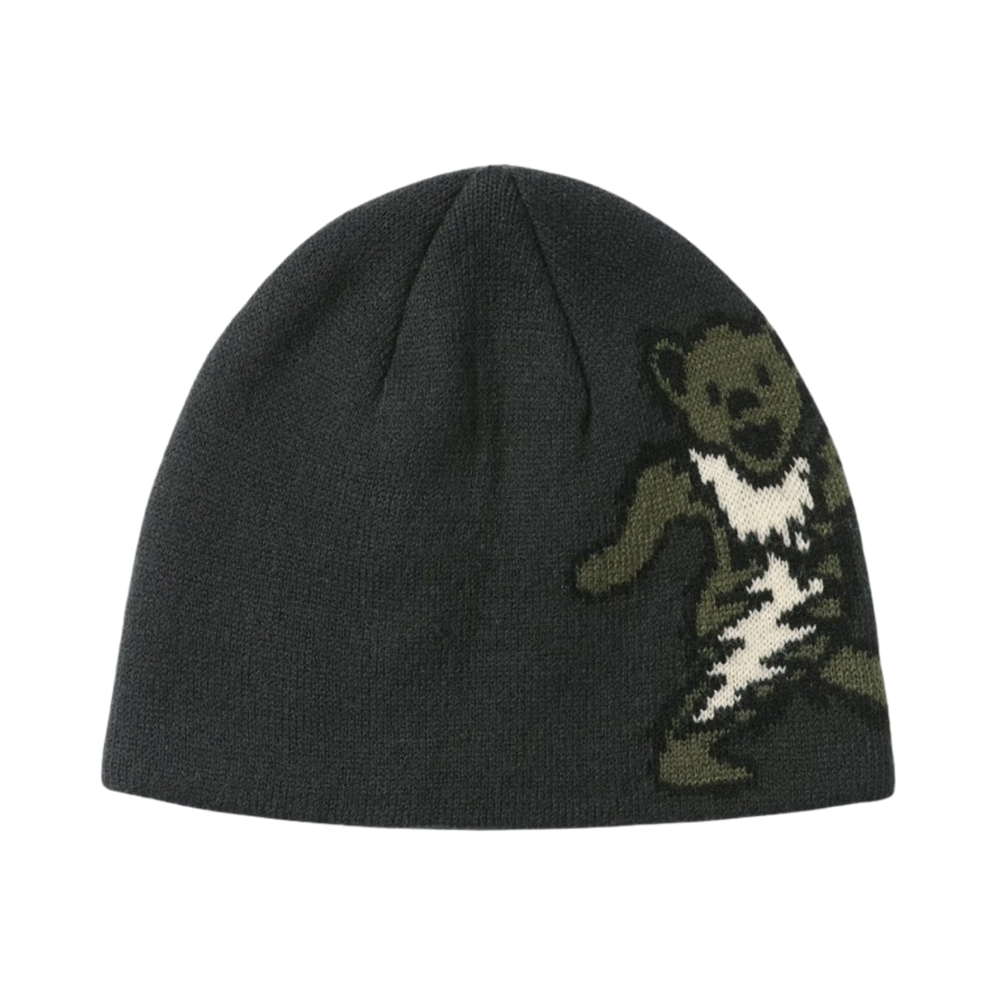 디스이즈네버댓 x 그레이트풀 데드 댄싱 베어 노 커프 비니 오프 블랙(thisisneverthat x Grateful Dead Dancing Bear No Cuff Beanie Off Black)