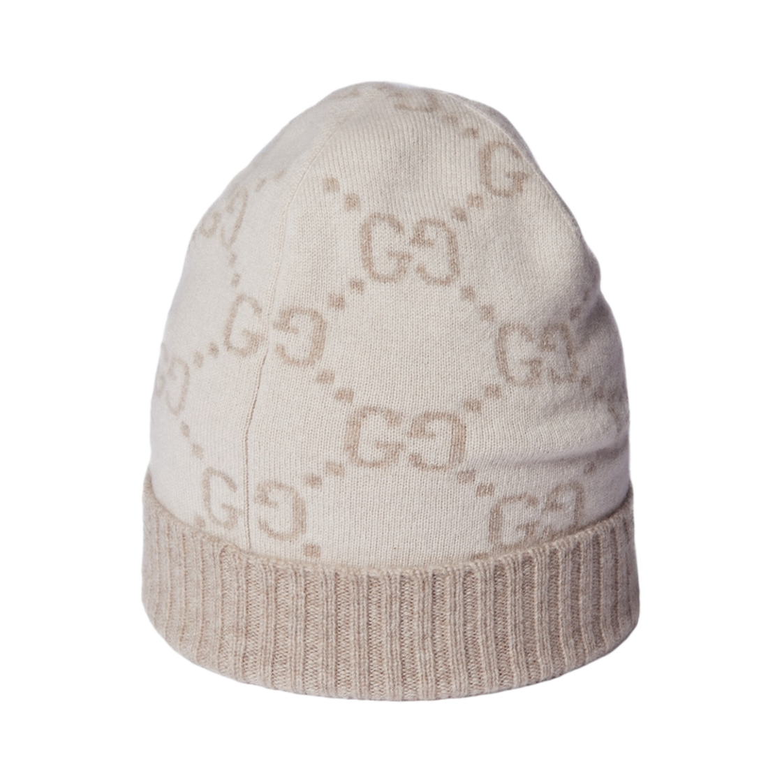 구찌 GG 캐시미어 자카드 햇 화이트 브라운(Gucci GG Cashmere Jacquard Hat White Brown) - 2