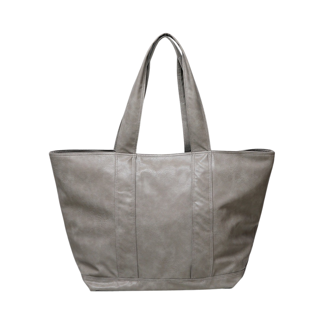 VA002 Haleine Faux Leather Oversize Tote Bag Greyish Beige