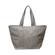 Haleine Faux Leather Oversize Tote Bag Greyish Beige
