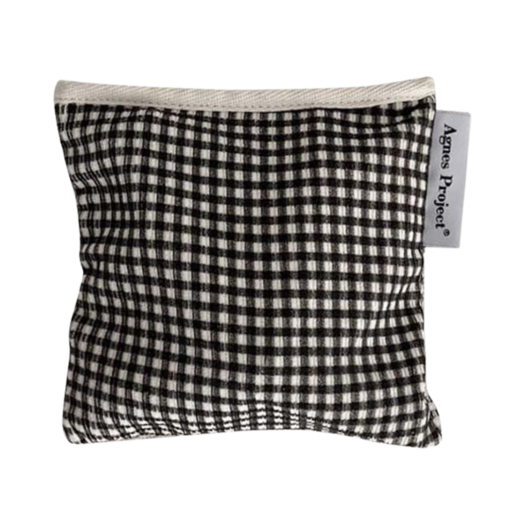 AP-P00000BK Agnes Project Square Check Pouch Medium Black