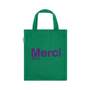 Merci Cotton Tote Bag Mini Green Purple
