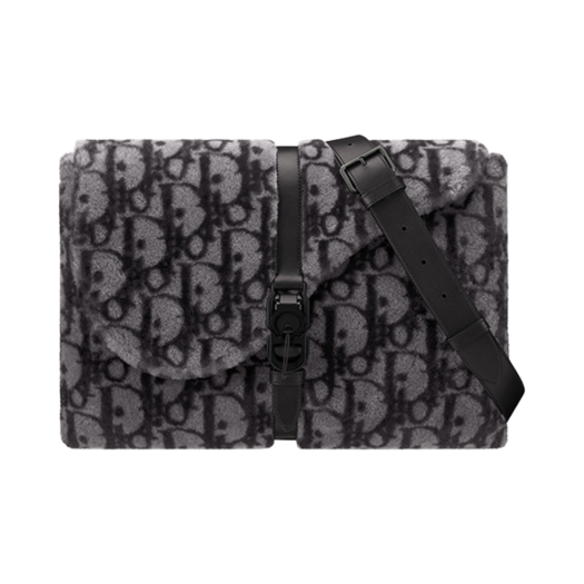 Dior Pillow Bag With Strap Gray Oblique Motif