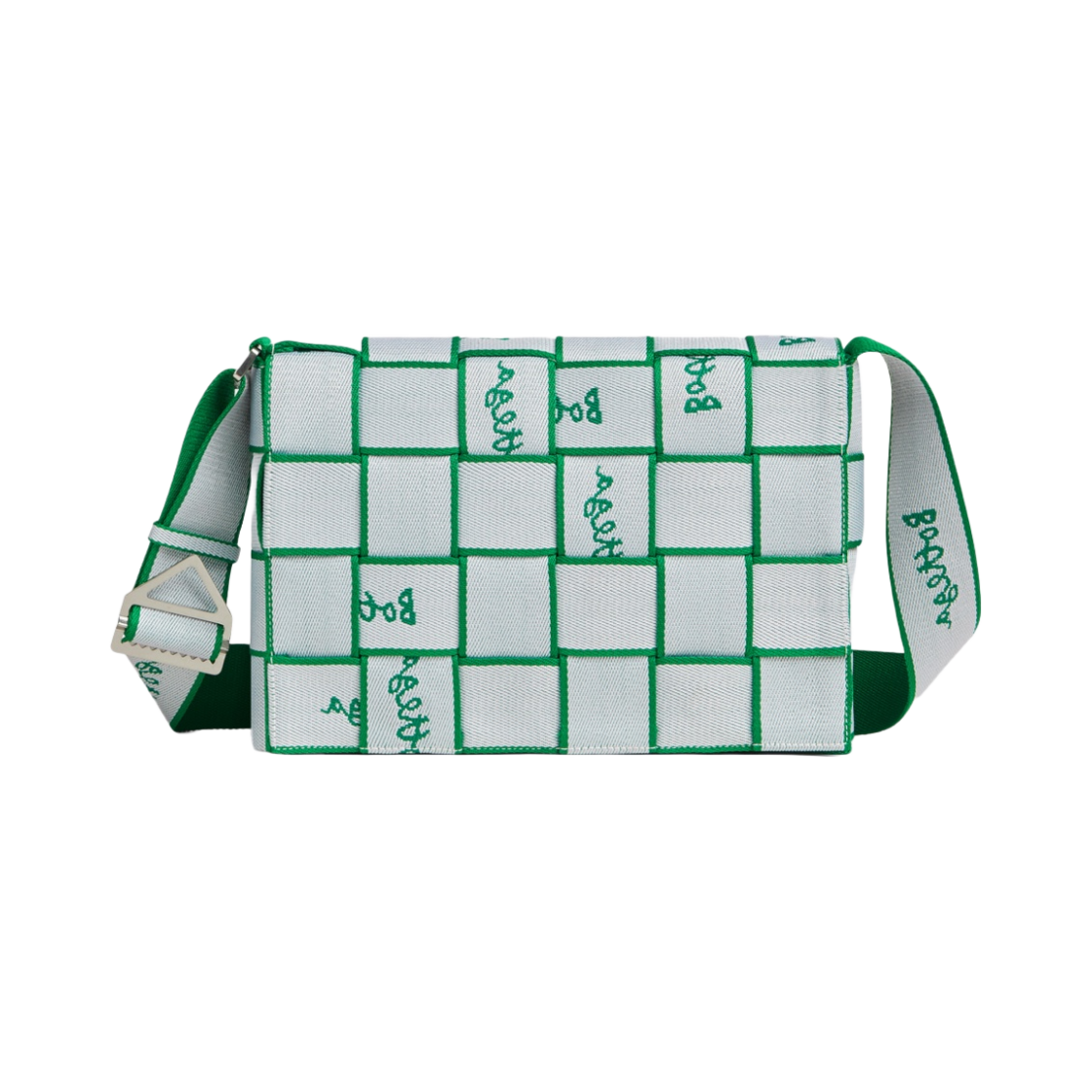 보테가 베네타 리버스 로고 웨빙 미디움 크로스바디백 화이트 패러킷(Bottega Veneta Reverse Logo Webbing Medium Crossbody Bag White Parakeet) - 1