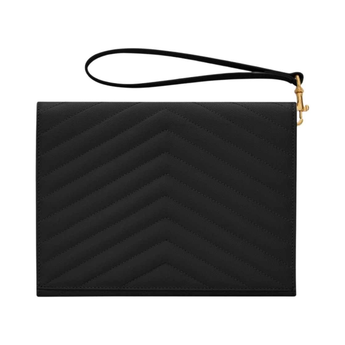 생로랑 퀼티드 그랑 드 뿌드르 엠보스 레더 카산드라 마틀라세 플랩 파우치 블랙(Saint Laurent Cassandre Matelasse Flap Pouch in Quilted Grain De Poudre Embossed Leather Black) - 3