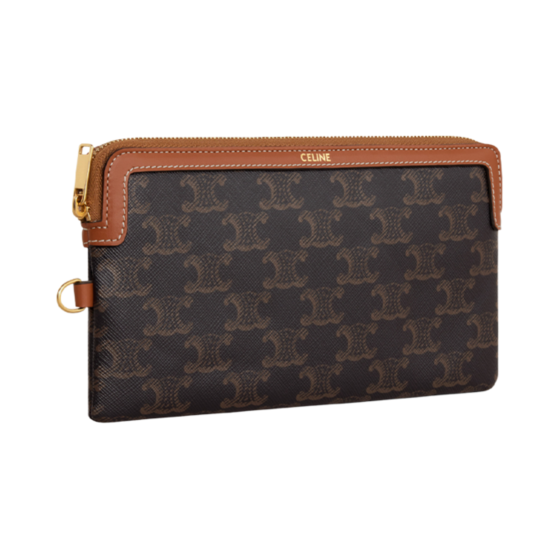 셀린느 롱 파우치 스트랩 퀴르 트리옹프 트리옹프 캔버스 카프스킨 탄(Celine Long Pouch with Strap Cuir Triomphe in Triomphe Canvas Calfskin Tan) - 2
