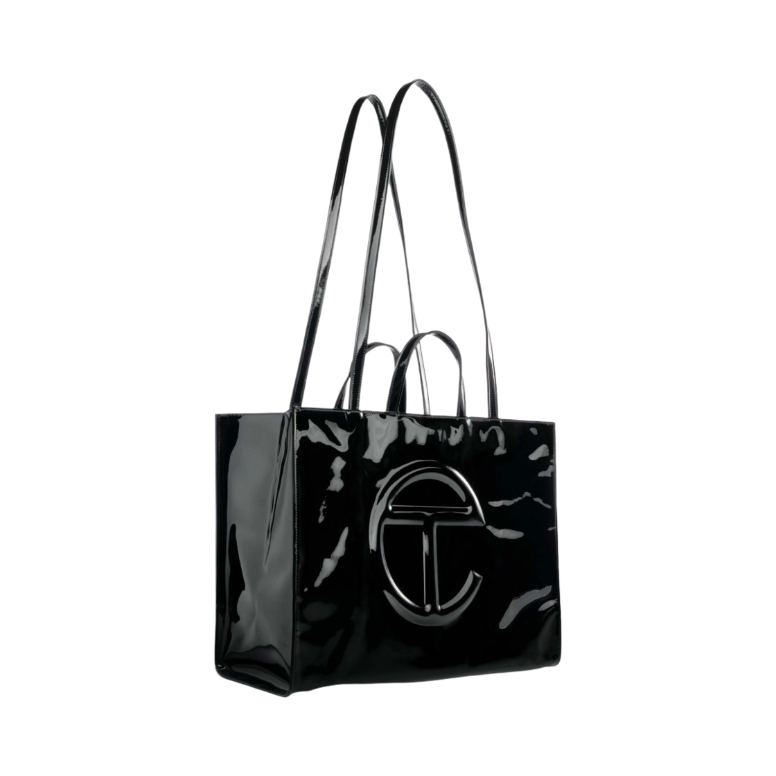 텔파 라지 페이턴트 쇼핑백 블랙(Telfar Large Patent Shopping Bag Black) - 2