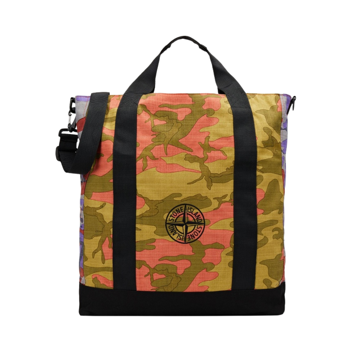 스톤 아일랜드 914E1 S.I. 헤리티지 카모 립스탑 나일론 와트로 토트백 브릭 - 22FW(Stone Island 914E1 S.I. Heritage Camo Ripstop Nylon Watro Tote Bag Brick - 22FW) - 1