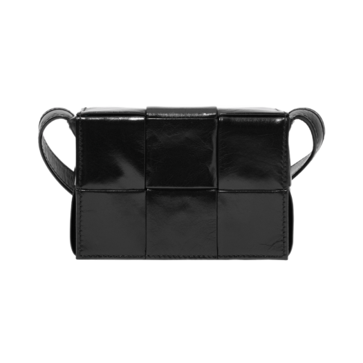 667048VCQ728803 Bottega Veneta Mini Leather Cassette Black
