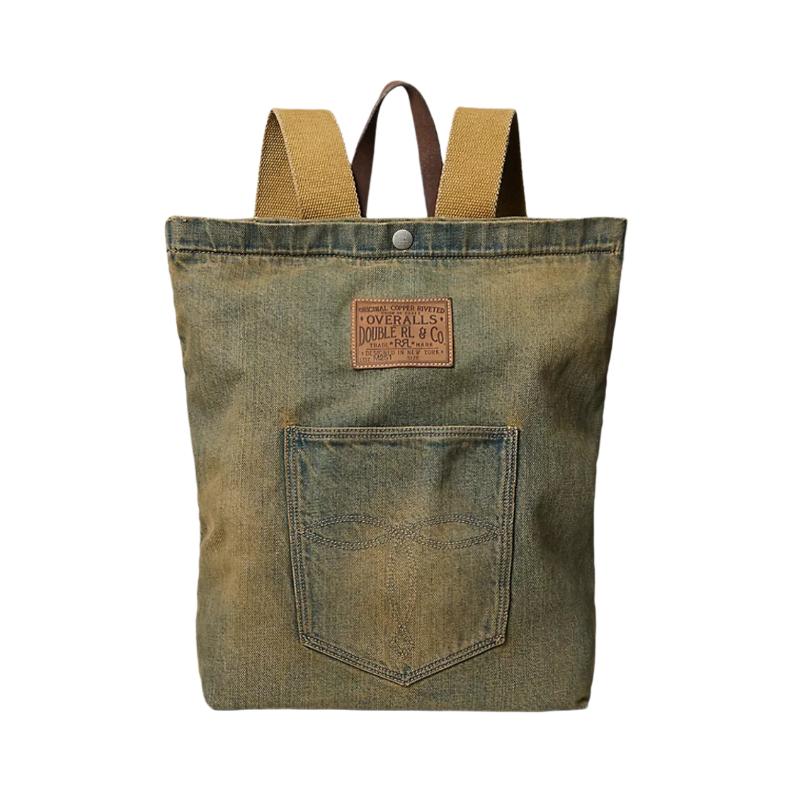 MARRBGS01320016410 Double RL Faded Indigo Denim Backpack Indigo Blue