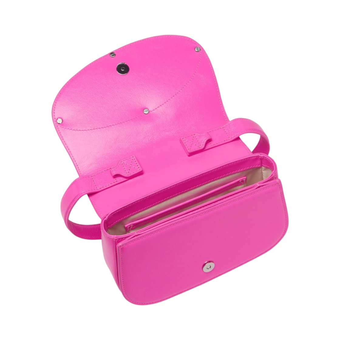 디젤 1DR 숄더백 인 네온 레더 핑크 플루오(Diesel 1DR Shoulder Bag in Neon Leather Pink Fluo) - 5
