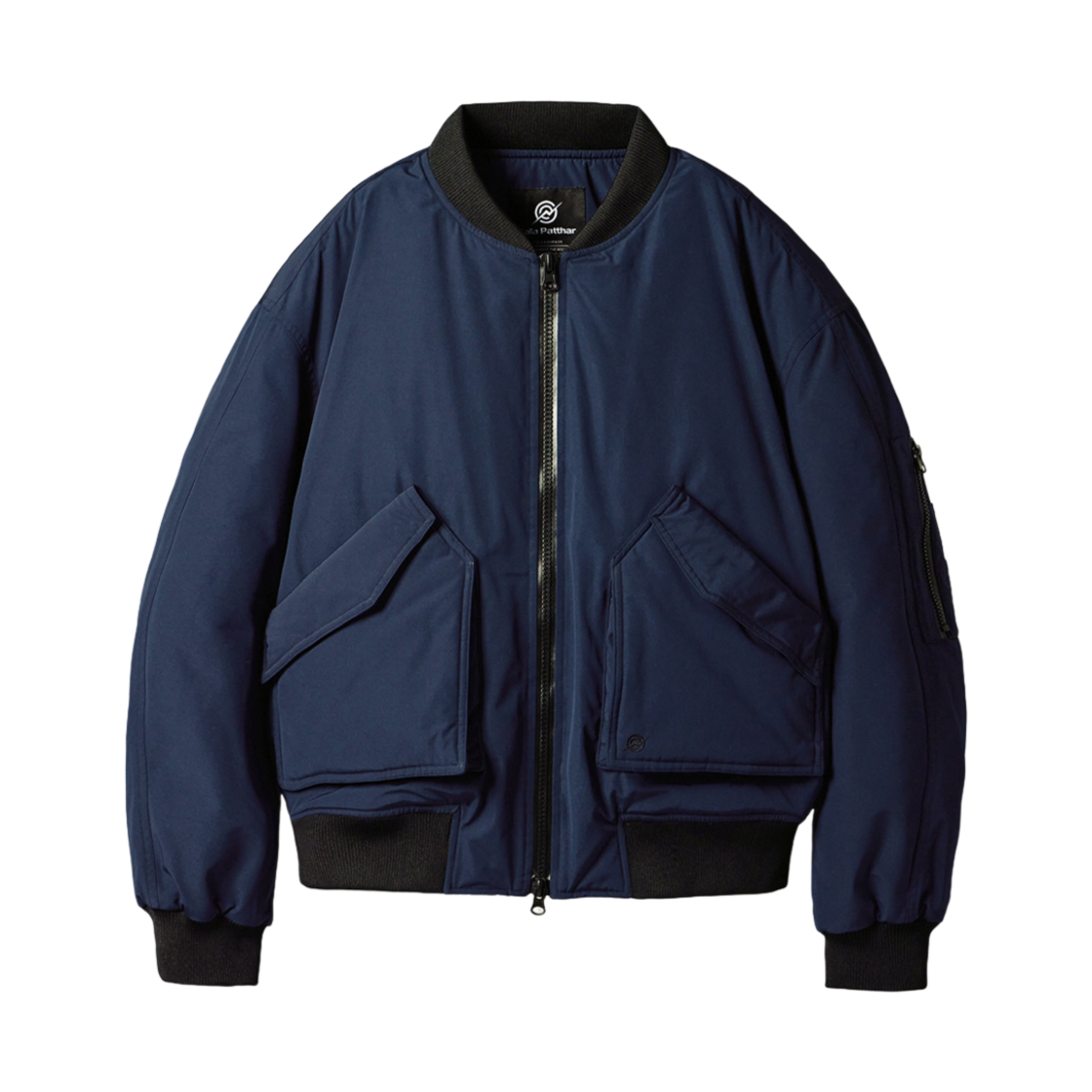 KA3JK1058MNY KALA PATTHAR Poly Cotton Rib Bulky Pocket Ma-1 Jacket - Navy