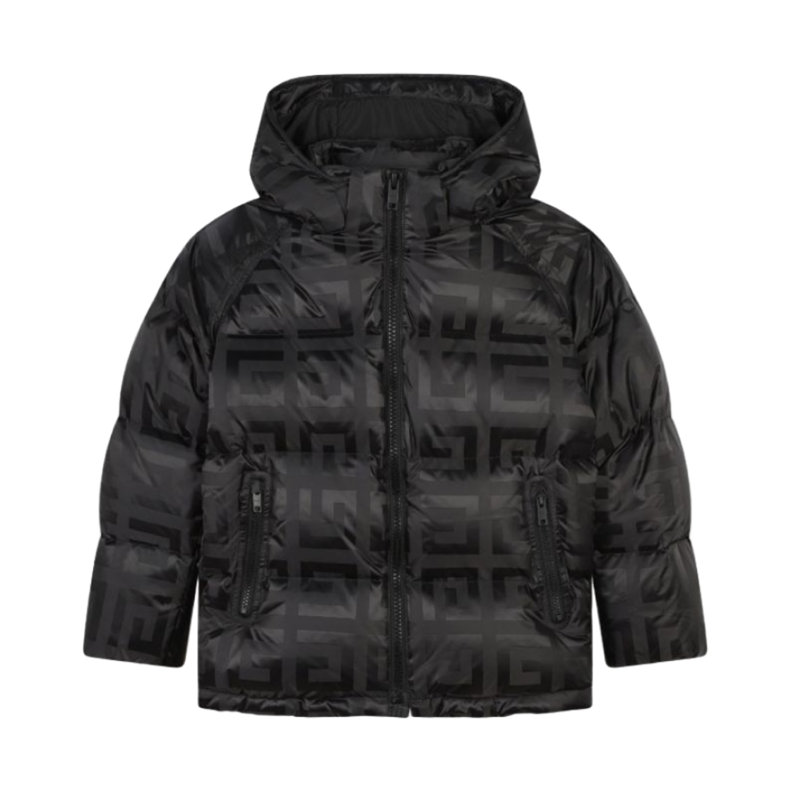 H30363-09B (Kids) Givenchy 4G Logo Puffer Jacket Black