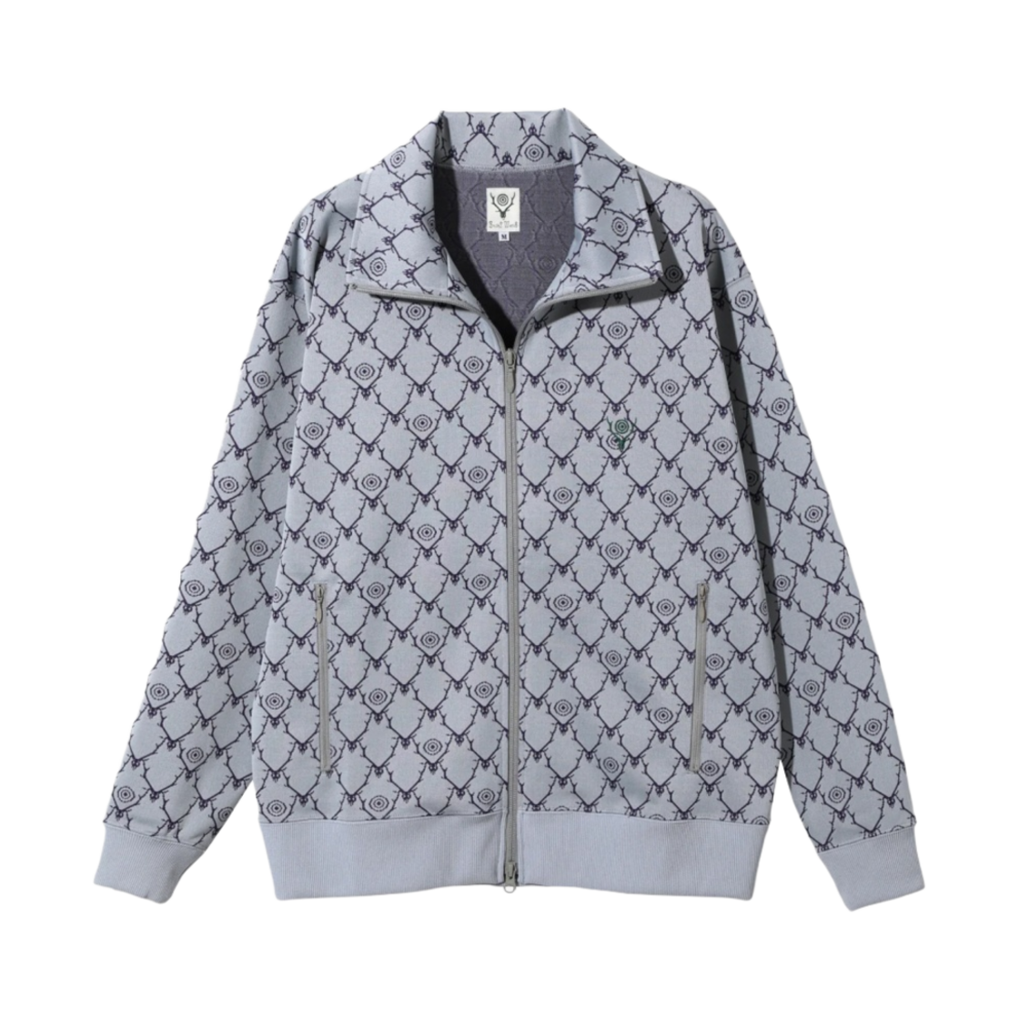 MR812B South2 West8 Trainer Jacket Poly Jacquard Skull Target Grey