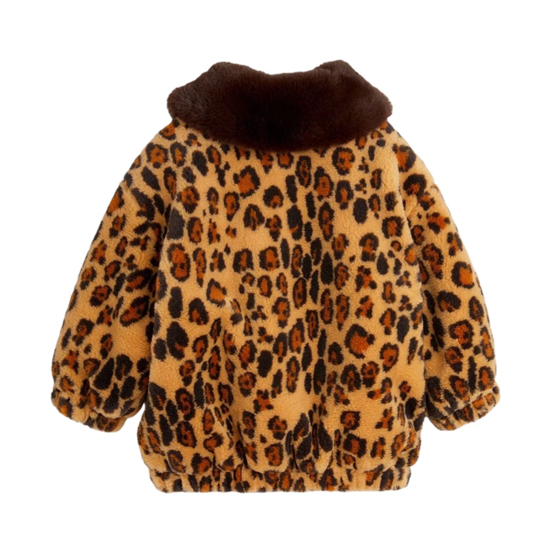 (키즈) 미니 로디니 레오파드 포우 퍼 자켓 베이지((Kids) Mini Rodini Leopard Faux Fur Jacket Beige) - 2