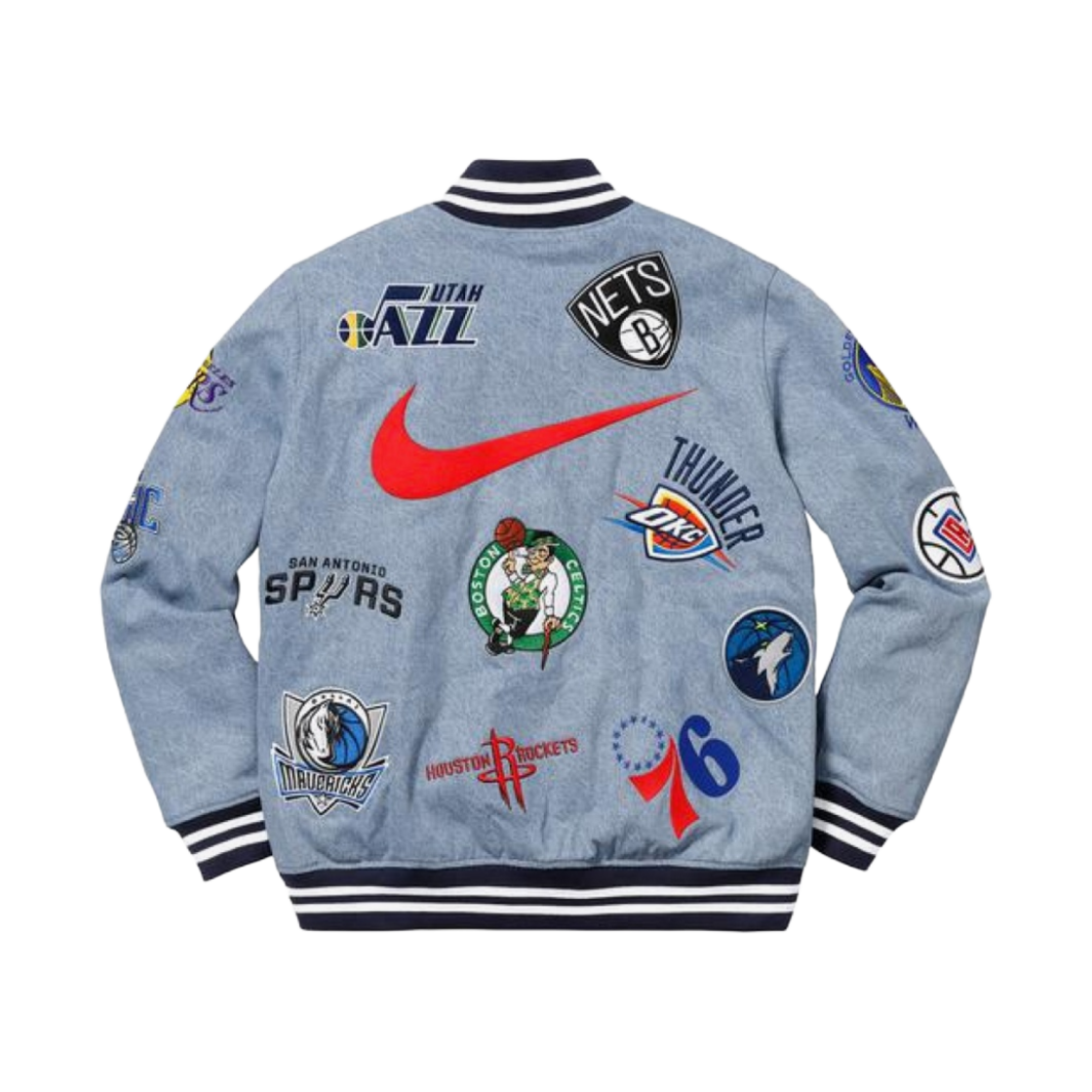 【入手困難！完売品！】SUPREME　×　NIKE　NBA　ジャケット　デニム Supreme Nike NBA Teams Warm-Up Jacket Denim シュプリーム