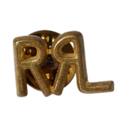 Double RL Logo Brass Pin Vintage Brass Enamel