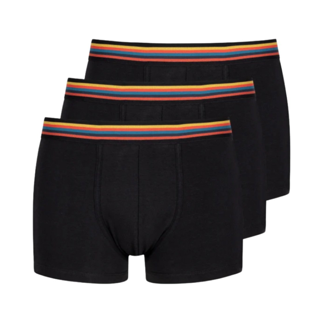 M1A-915-P3PK26-79 Paul Smith Low Rise Artist Stripe Organic Cotton Boxer Briefs Black (3 Pack)
