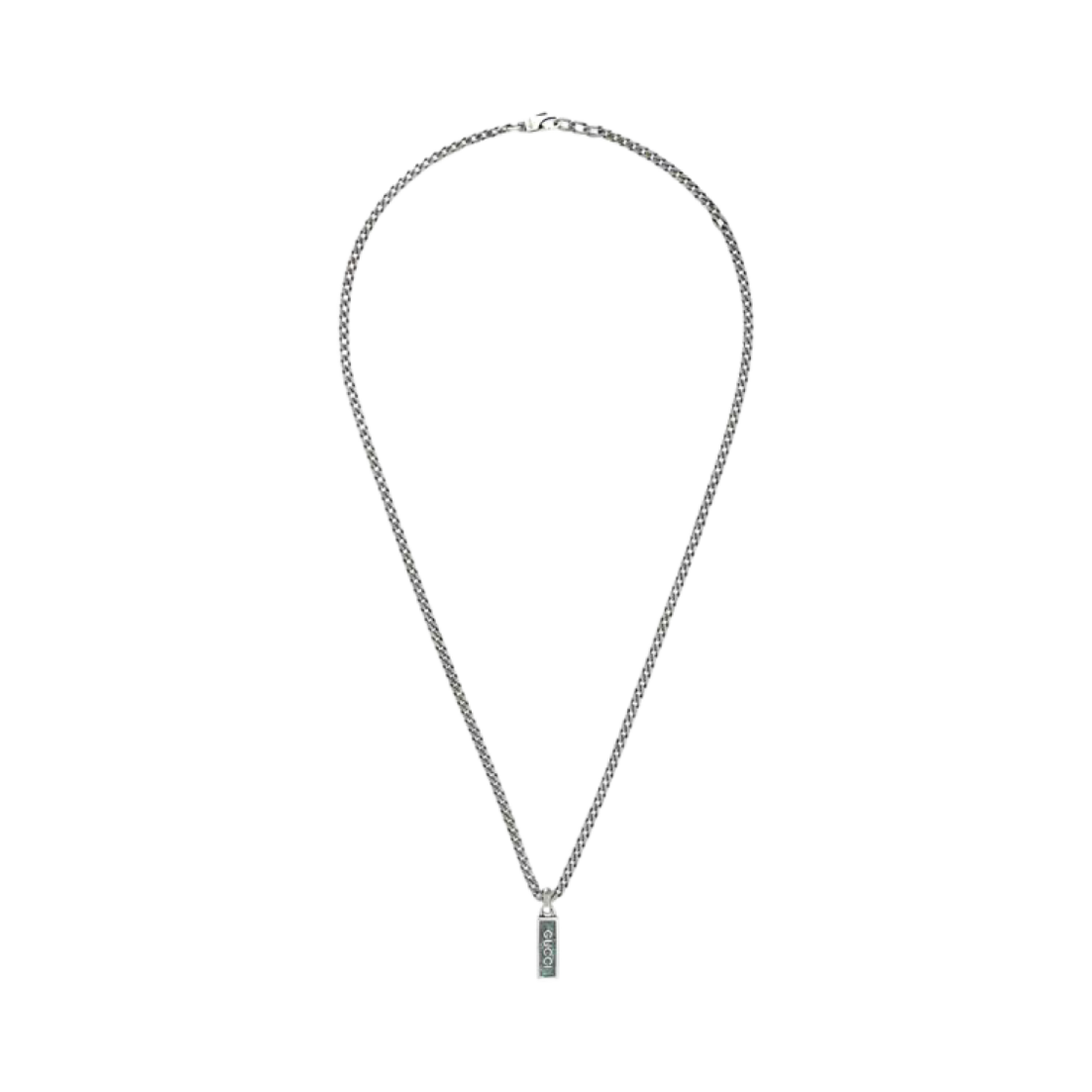 구찌 에나멜 펜던트 네클리스 실버