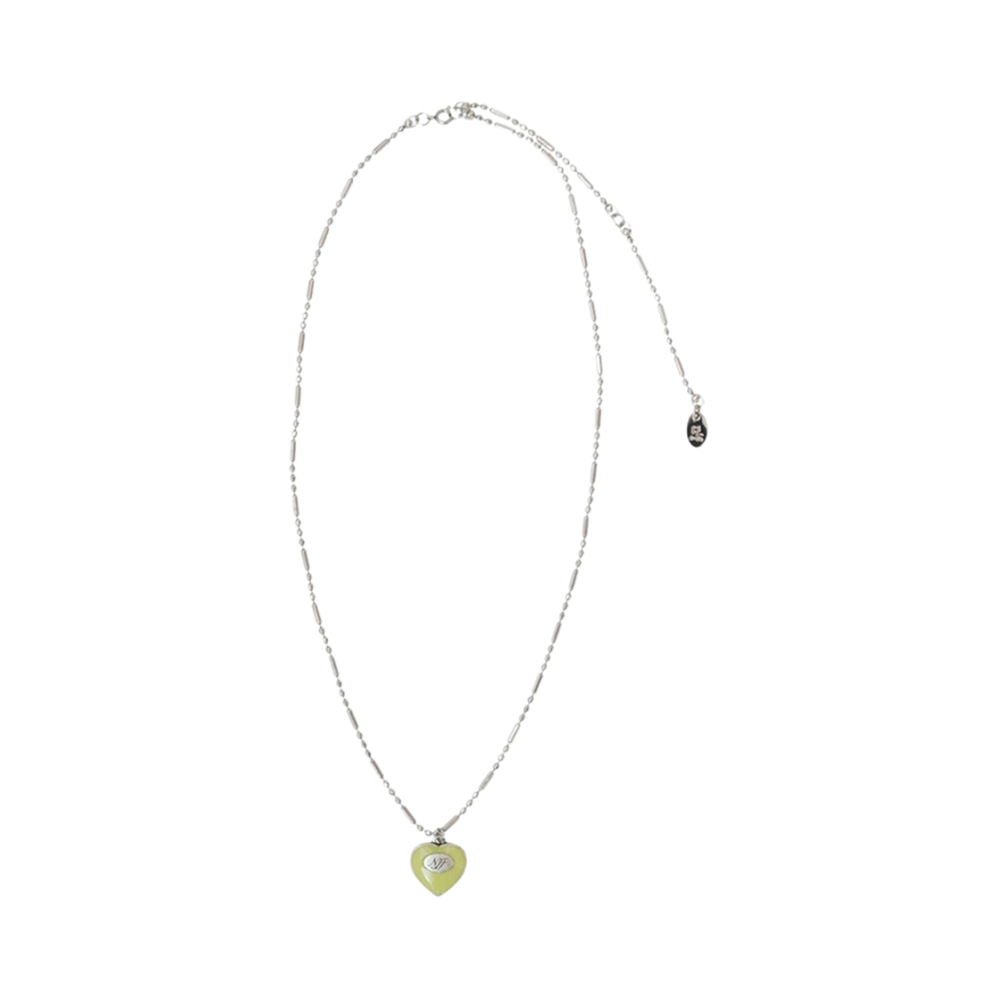 엔프프 하트 폴리쉬 넥클리스 올리브
