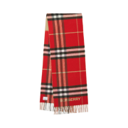 Burberry Contrast Check Cashmere Muffler Archive Beige Red