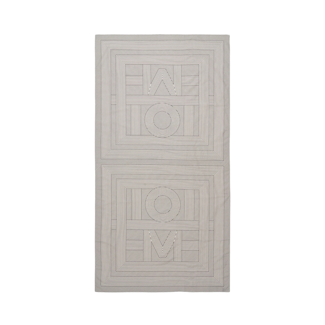 (W) 토템 스트라이프 모노그램 코튼 실크 사롱 크렘((W) Toteme Striped Monogram Cotton Silk Sarong Creme)