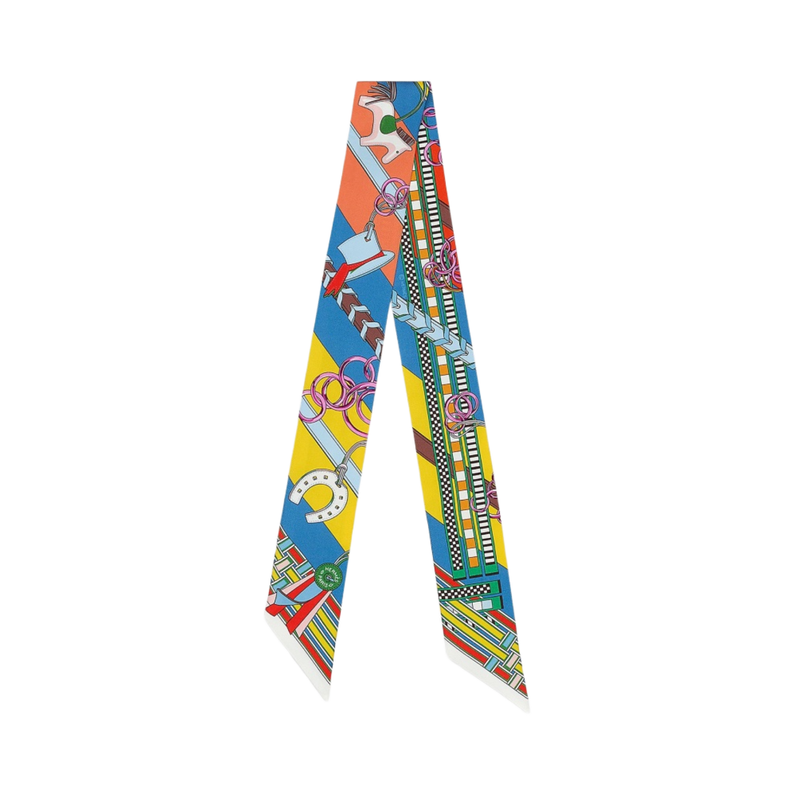 (W) 에르메스 브라이드 에 그리 그리 트윌리 블루 코발트 죤 비프 루즈((W) Hermes Brides et Gris-Gris Twilly Bleu Cobalt Jaune Vif Rouge) - 1