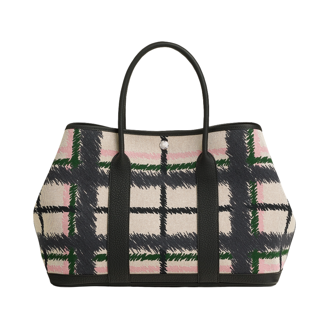 에르메스 가든 파티 36 백 아슈 플럼 캔버스 네곤다 & 팔라듐 하드웨어 그리 로즈 빨 에크류 베쥬 누아(Hermes Garden Party 36 Bag H Plume Canvas Negonda & Palladium Gris Rose Pale Ecru Beige Noir) - 1