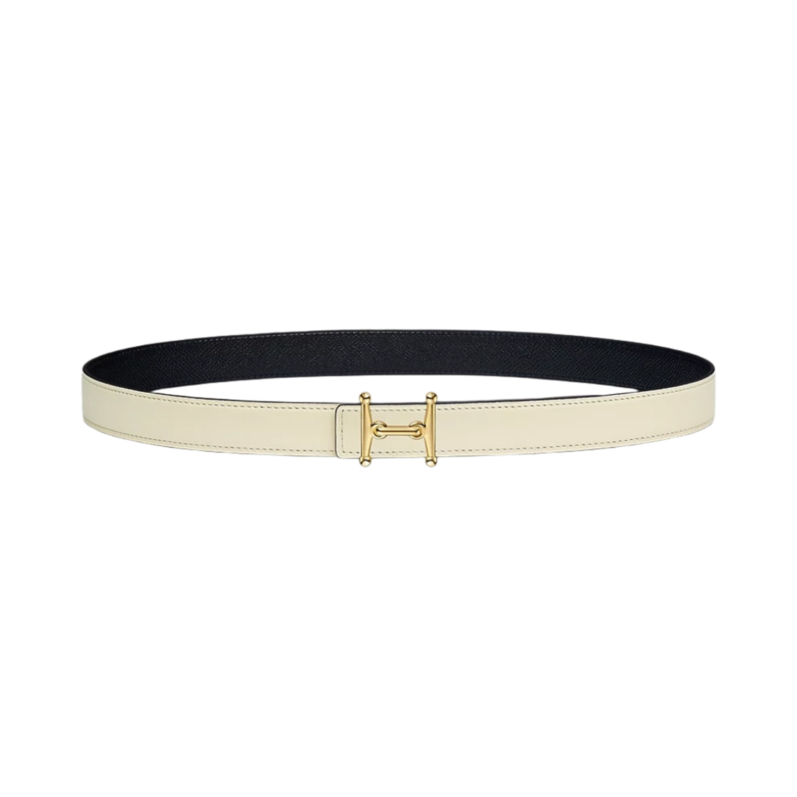 (W) 에르메스 모스 H 벨트 버클 & 리버서블 가죽 스트랩 24mm & 골드 나타 누아((W) Hermes Mors H Belt Buckle & Reversible Leather Strap 24mm & Gold Nata Noir) - 1