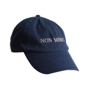 Merci Embroidered Cap Non Merci Navy Blue