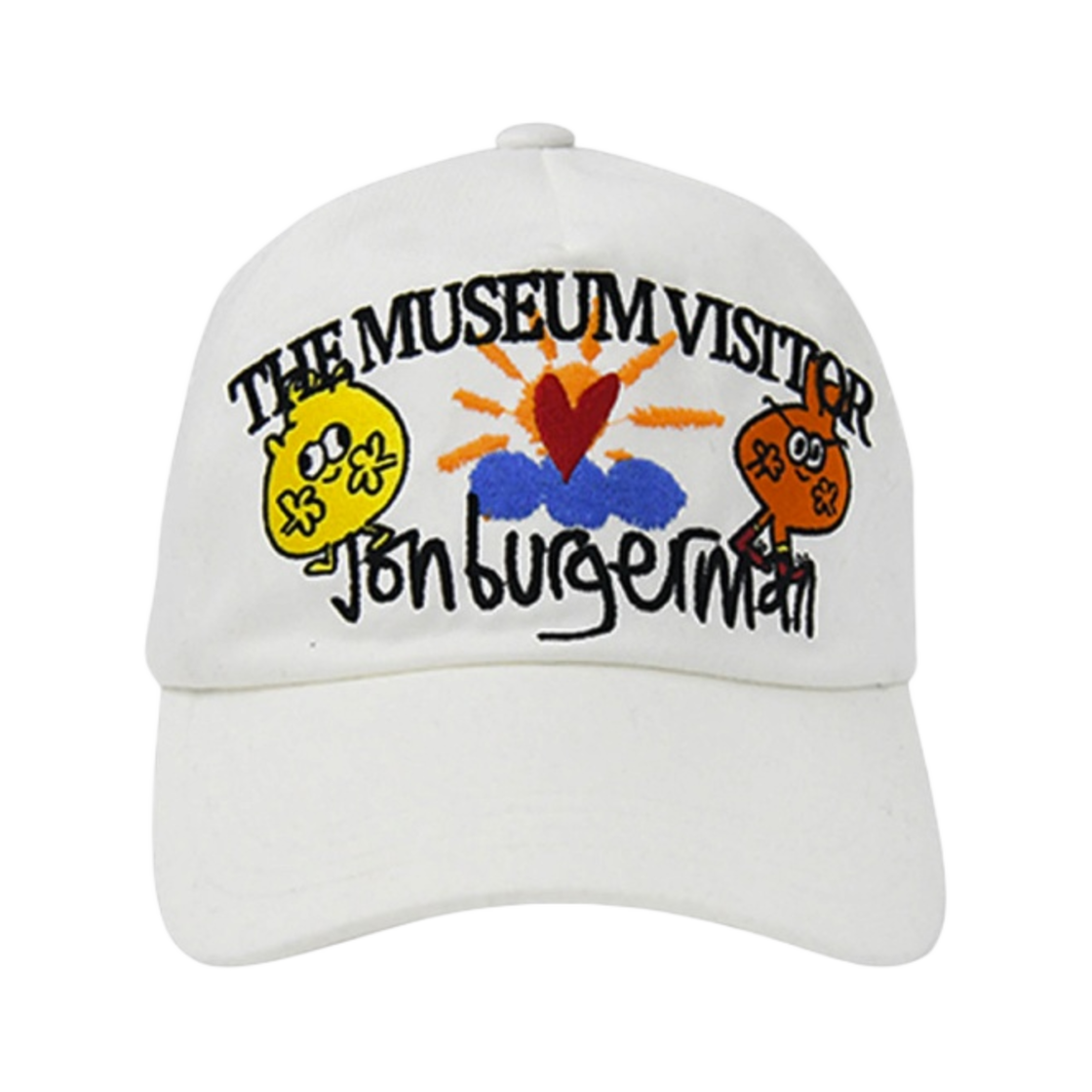 더뮤지엄비지터 x 존 버거맨 구글리 & 에덴 볼캡 화이트(The Museum Visitor x Jon Burgerman Googlee & Eden Ball Cap White)