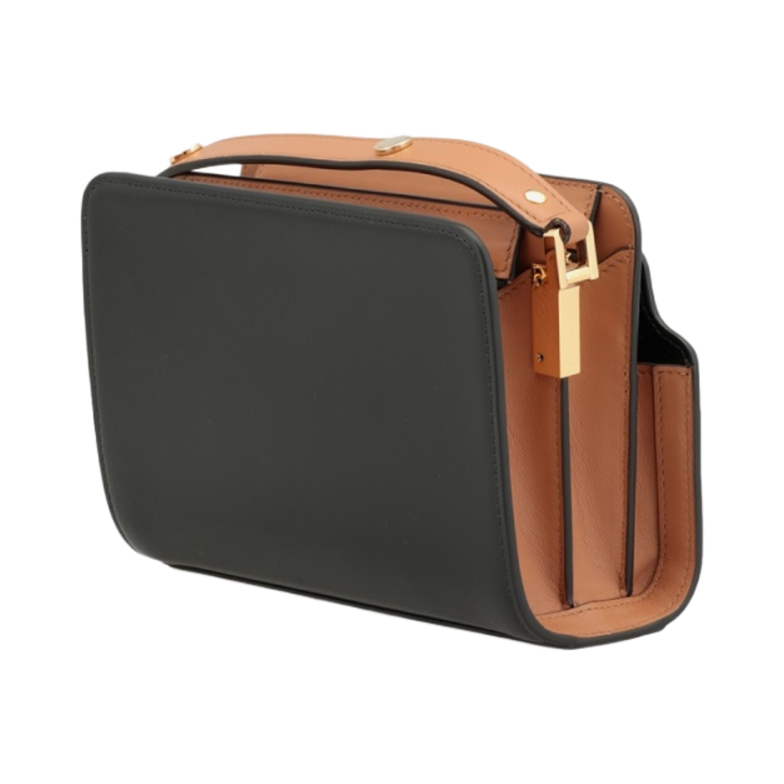 마르니 바이컬러 유광 가죽 미니 리버스 트렁크백 블랙(Marni Bi-Coloured Shiny Leather Mini Reverse Trunk Bag Black) - 3