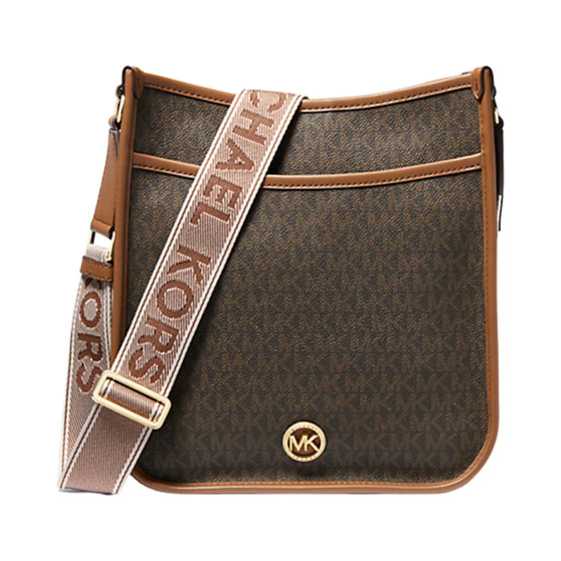 마이클 코어스 루이사 라지 시그니쳐 로고 메신저백 브라운 러기지(Michael Kors Luisa Large Signature Logo Messenger Bag Brown Luggage) - 1