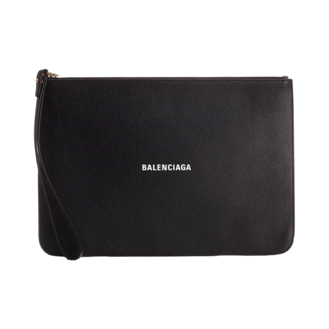 6556051IZIM1090 Balenciaga Grained Calfskin Cash Pouch Black