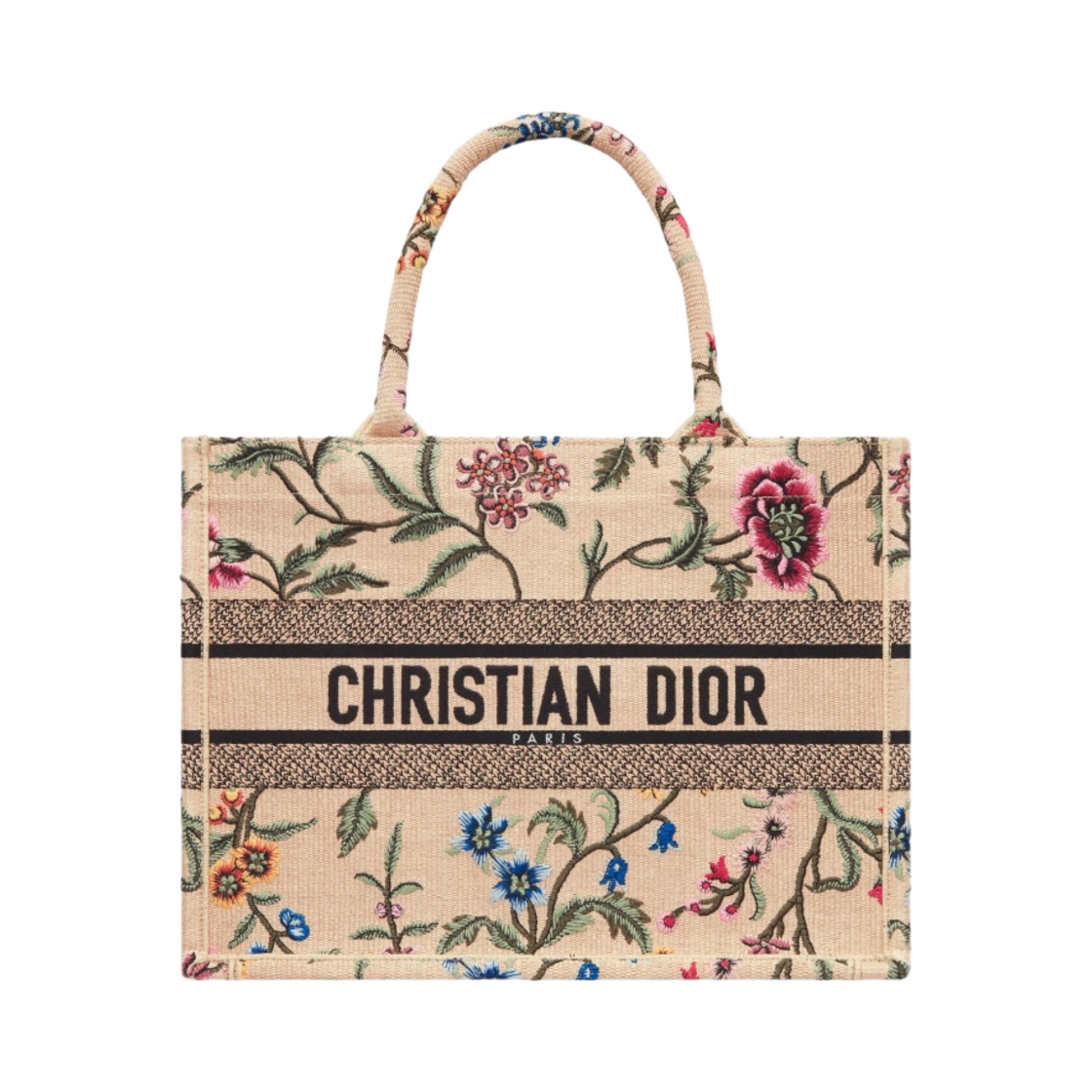M1296ZEBB-M925 Dior Medium Dior Book Tote Natural Multicolor Raffia Embroidered Dior Petites Fleurs - 대표 이미지 #1