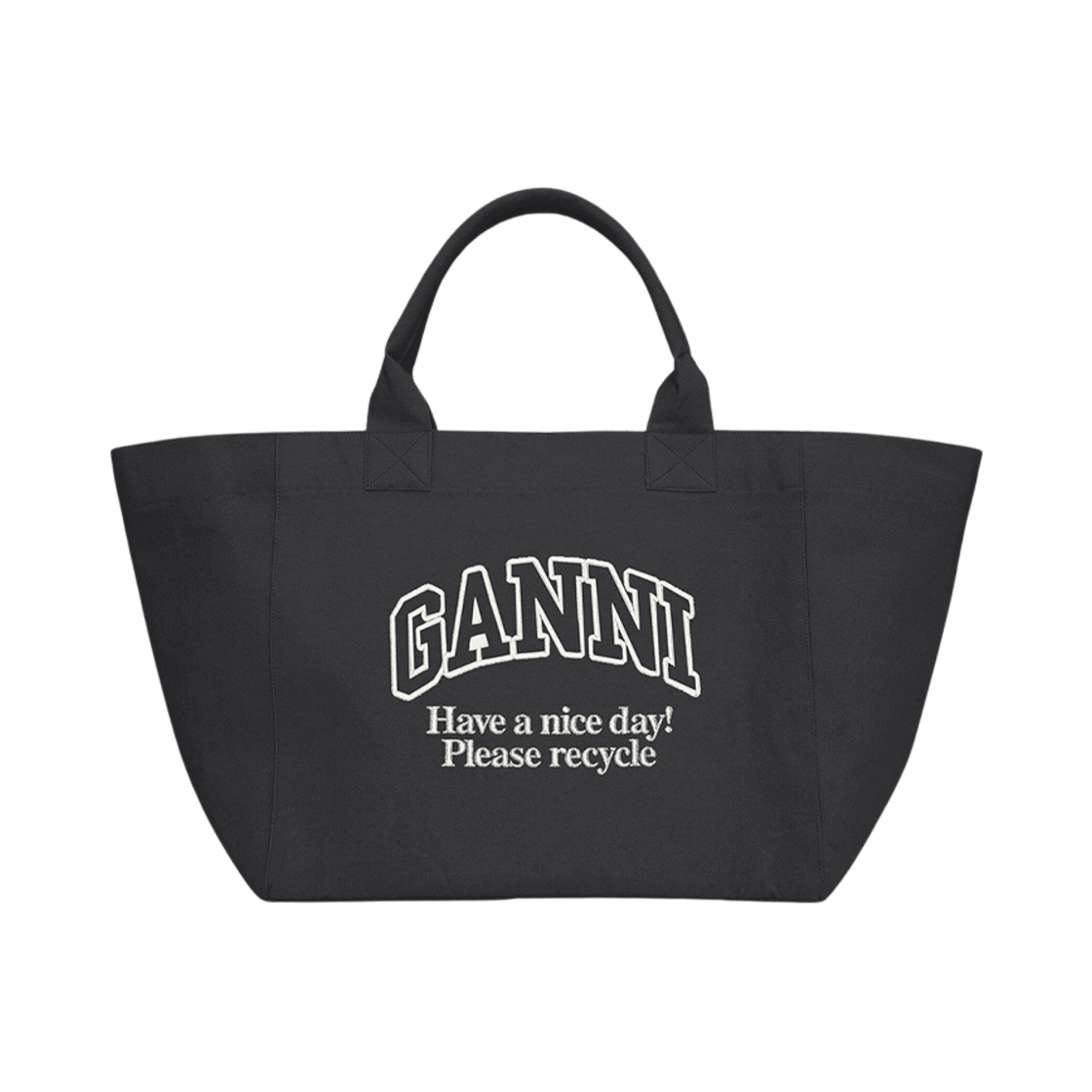 A6680-252 Ganni XXL Canvas Tote Bag Phantom