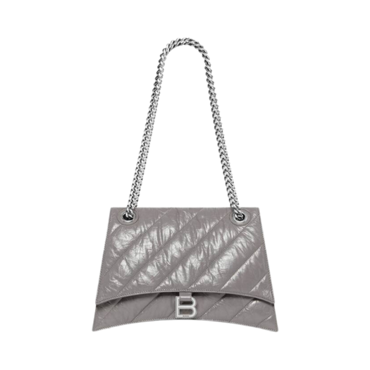 Balenciaga Crush Small Chain Bag Quilted Dark Grey