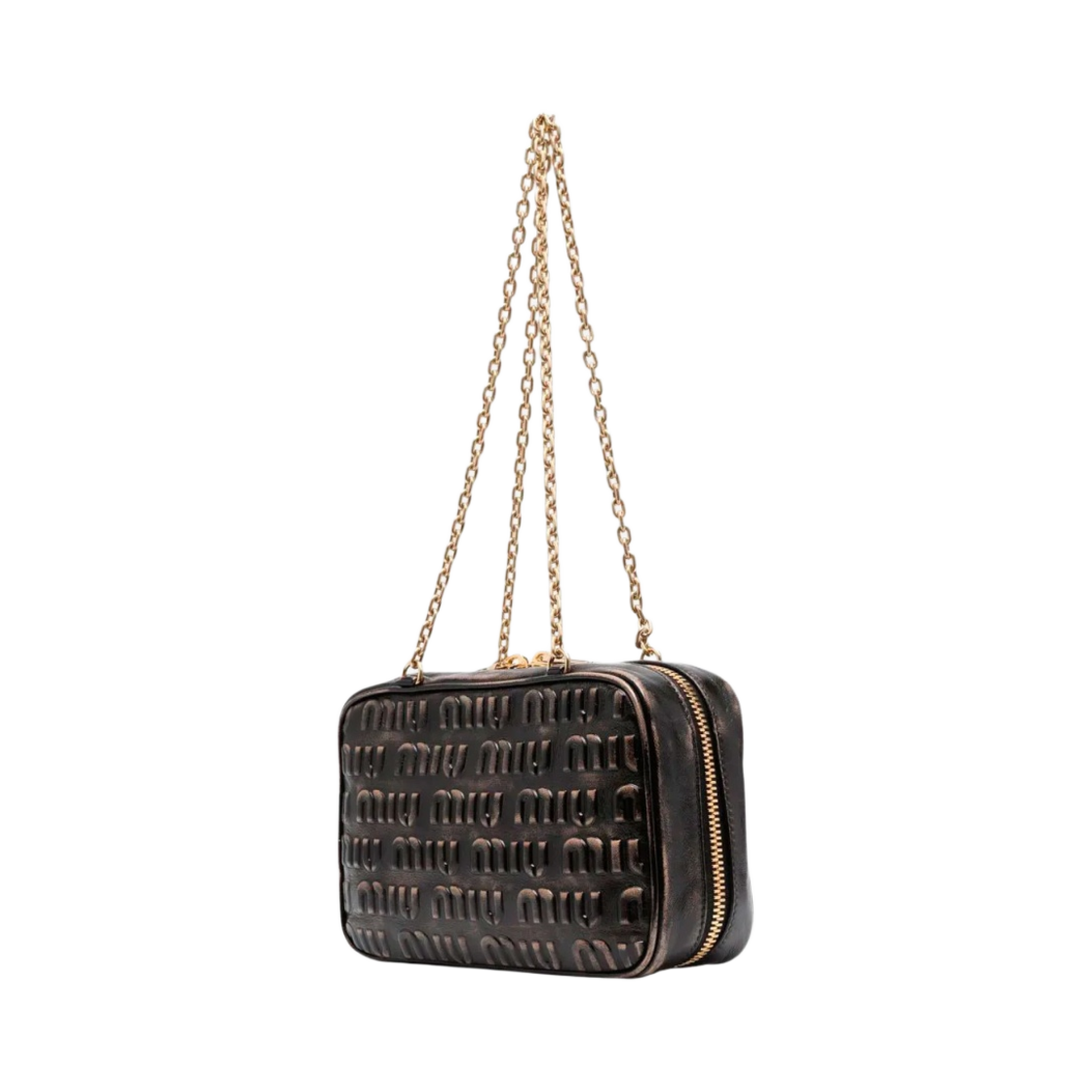 미우 미우 엠보스 로고 레더 탑 핸들백 샌드 커피(Miu Miu Embossed Logo Leather Top Handle Bag Sand Coffee) - 2