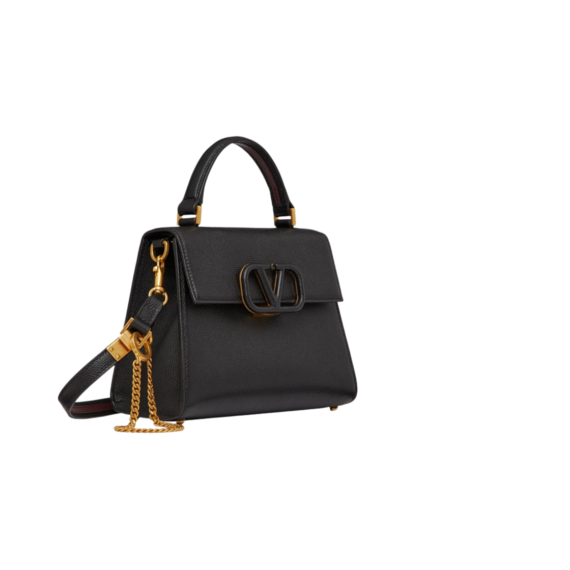 발렌티노 스몰 스탐파 알체 카프스킨 V 슬링 탑 핸들백 블랙(Valentino Small Stampa Alce Calfskin V Sling Top Handle Bag Black) - 2