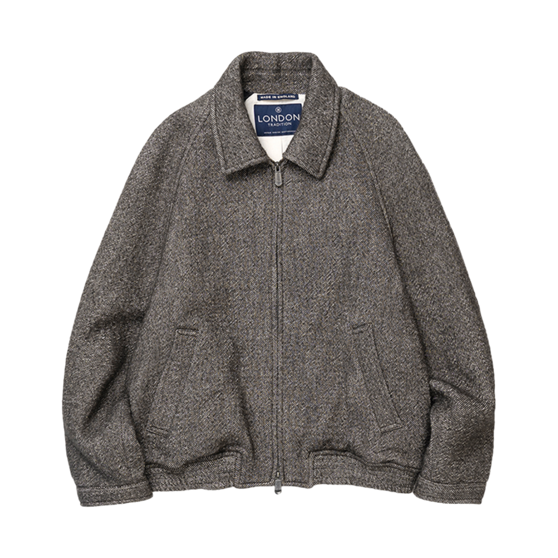 런던 트레디션 트윌 칼라 울 블루종 브라운 2373